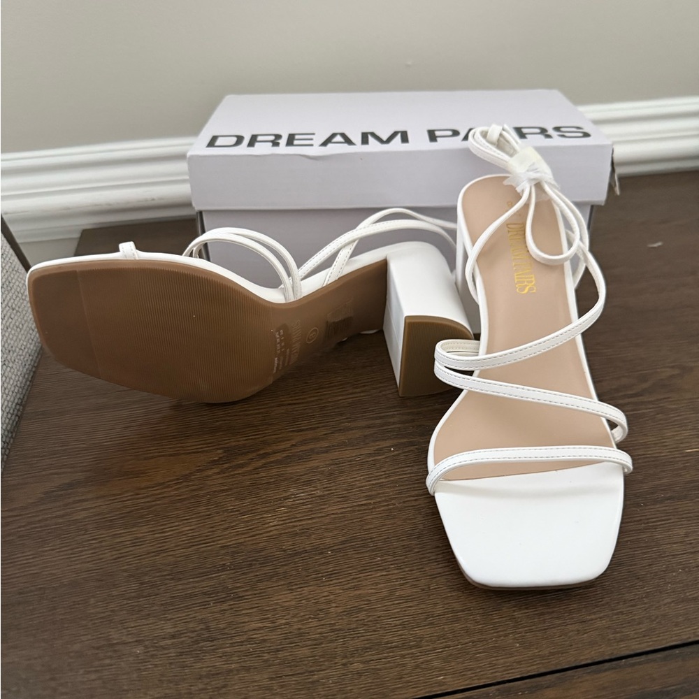 Dream Pairs Elegant White Strappy Heels